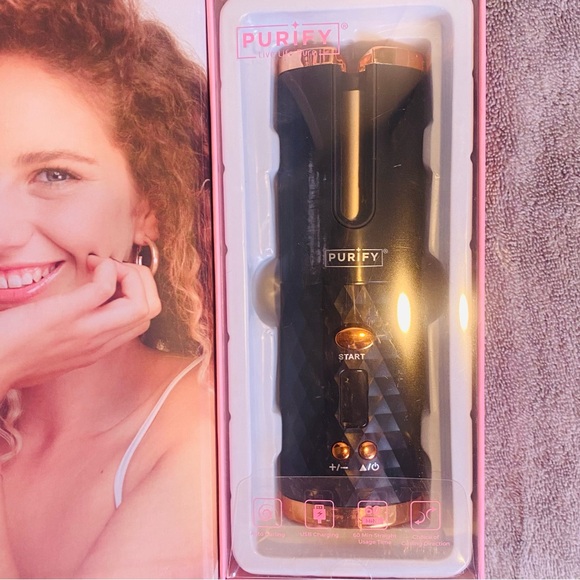 NWT Purify Cordless Automatic Hair Curler USB Charging Home & Travel Solution - Picture 4 of 4